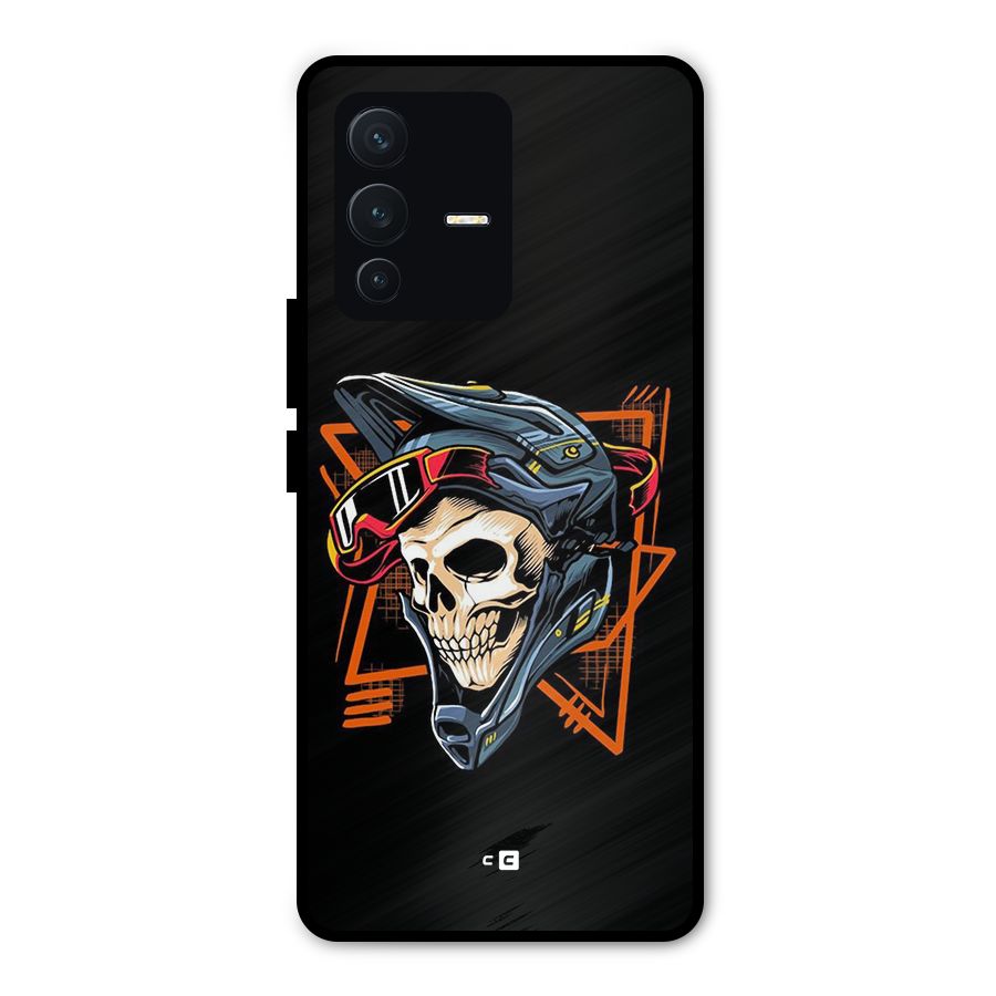 Skull Helmet Metal Back Case for Vivo V23 Pro