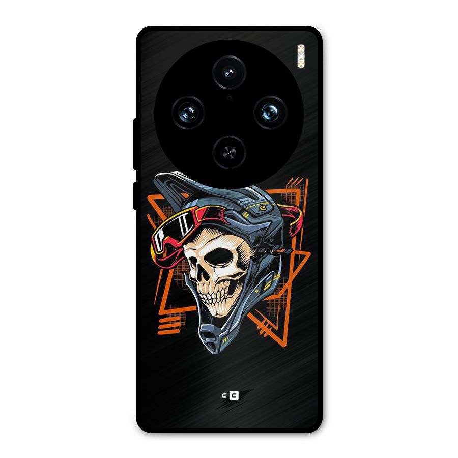 Skull Helmet Metal Back Case for Vivo X100 Pro