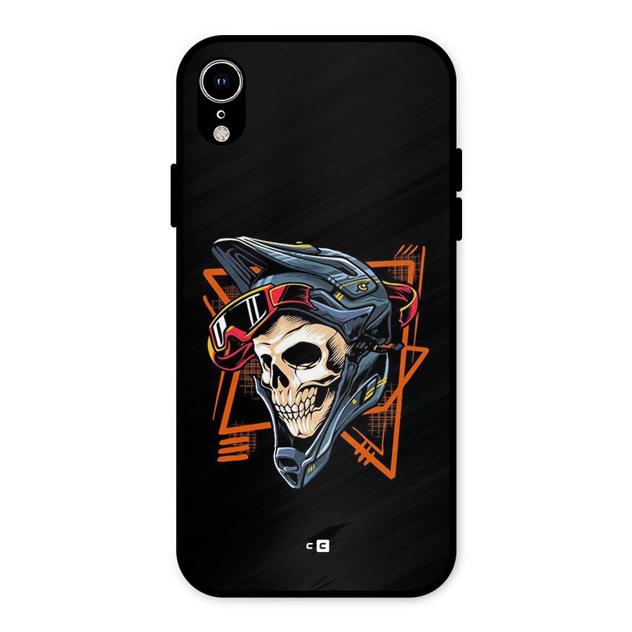 Skull Helmet Metal Back Case for iPhone XR
