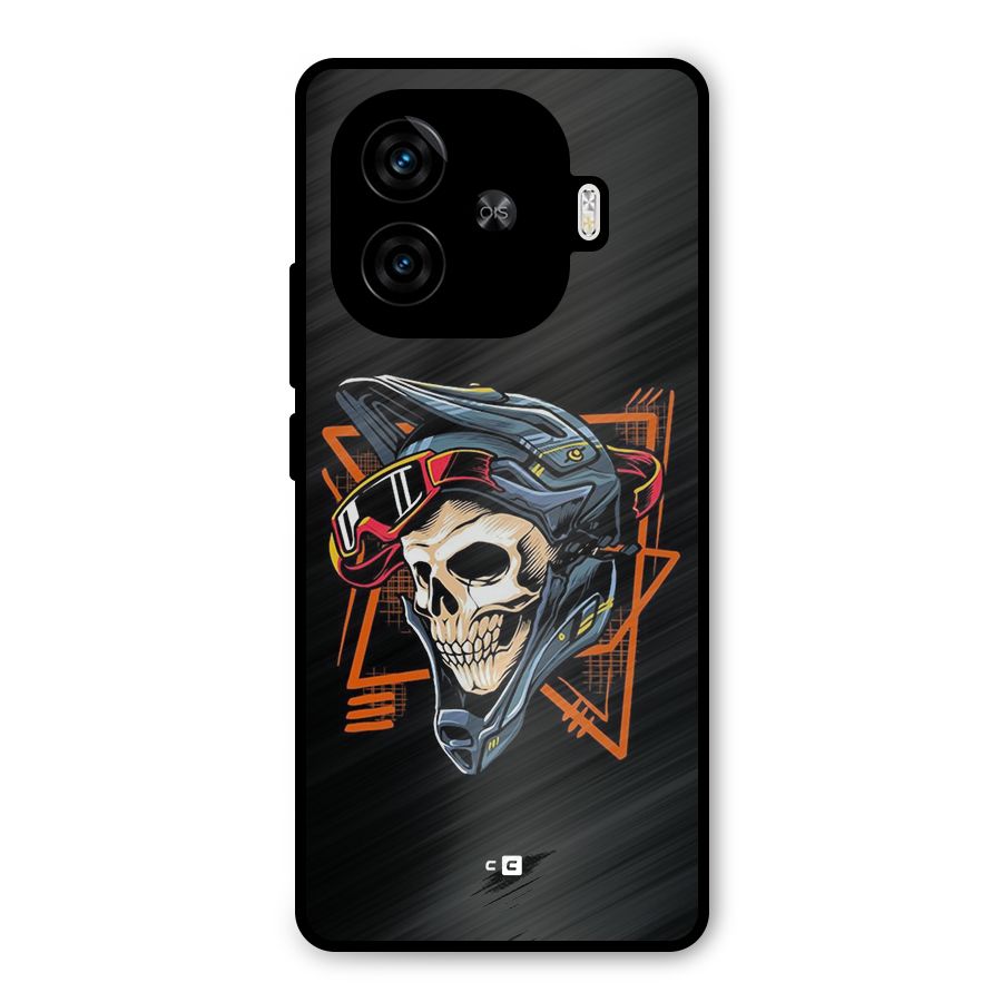 Skull Helmet Metal Back Case for iQOO Z9 Turbo