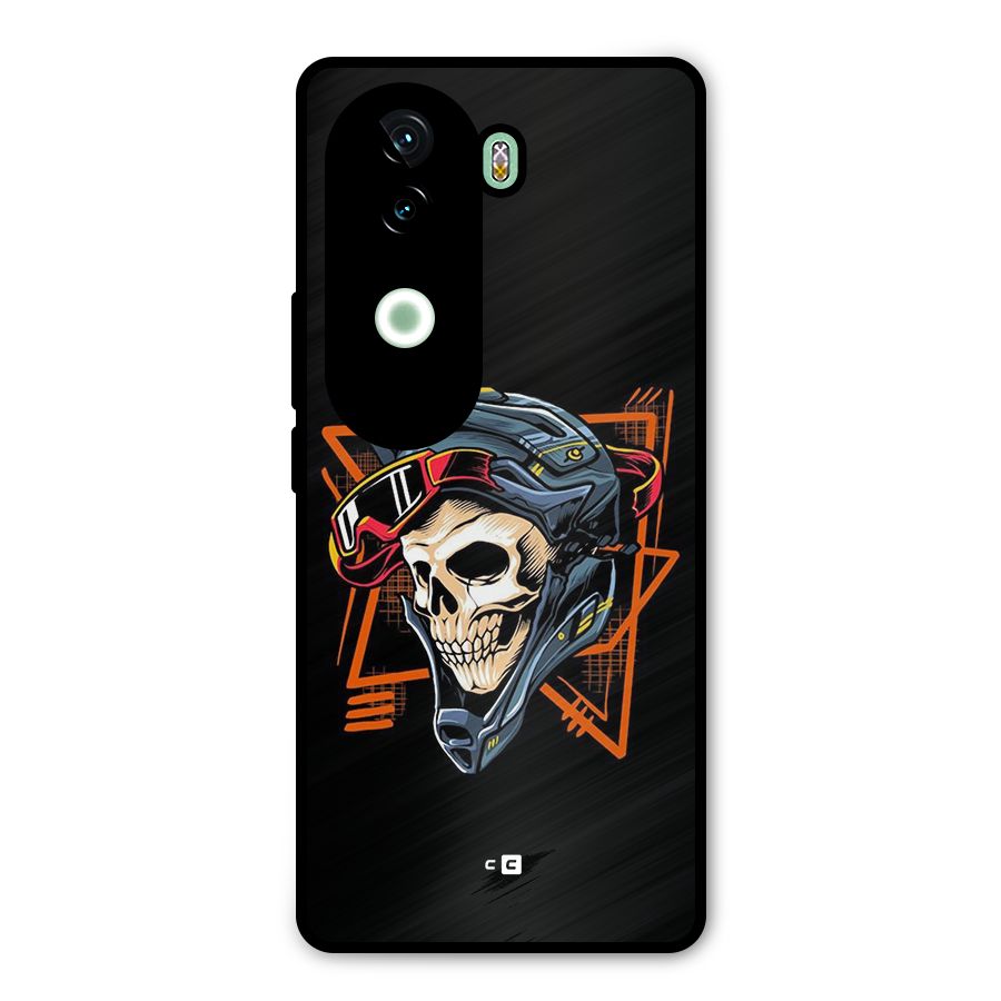 Skull Helmet Metal Back Case for iQOO Z9s