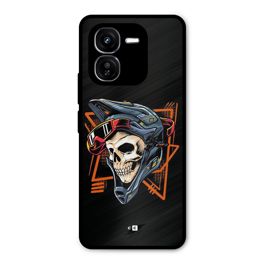 Skull Helmet Metal Back Case for iQOO Z9x