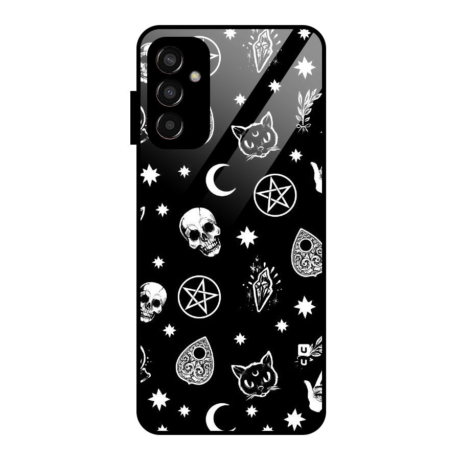 Skull Moon Design Glass Back Case for Galaxy F13