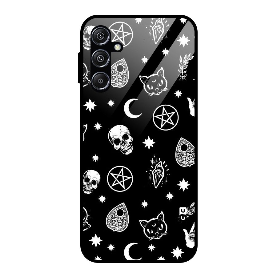 Skull Moon Design Glass Back Case for Galaxy M34 5G