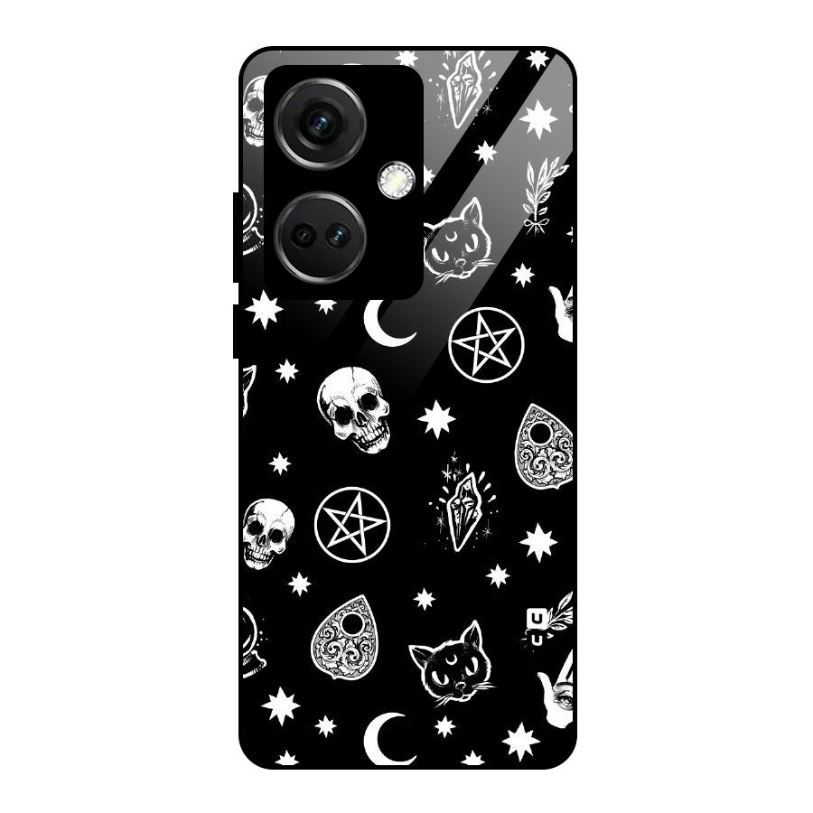 Skull Moon Design Glass Back Case for OnePlus Nord CE 3 5G