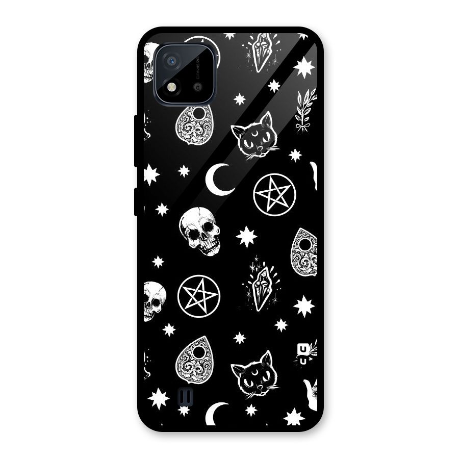 Skull Moon Design Glass Back Case for Realme C11 2021