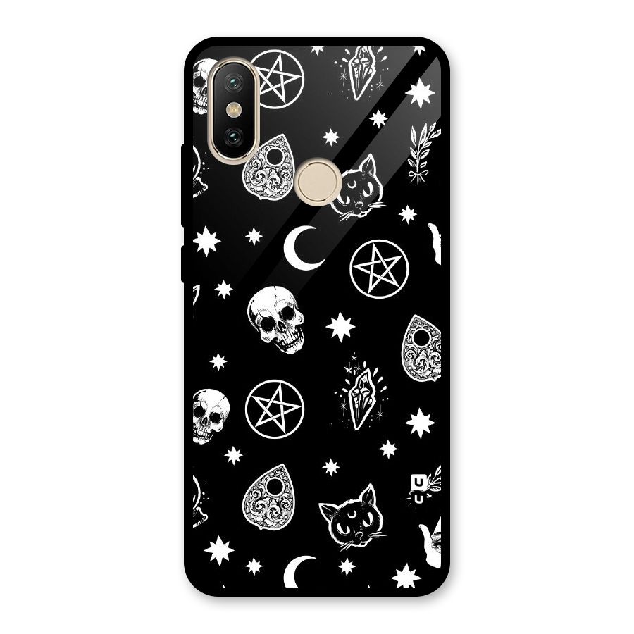 Skull Moon Design Glass Back Case for Redmi A2