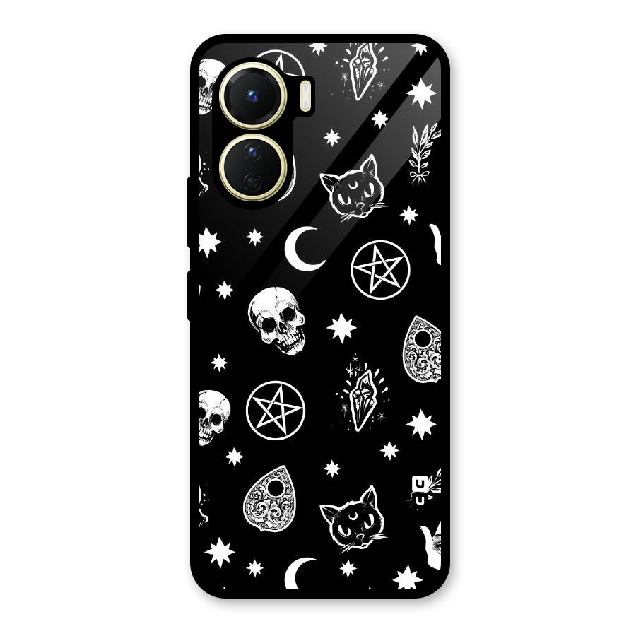 Skull Moon Design Glass Back Case for Vivo Y16