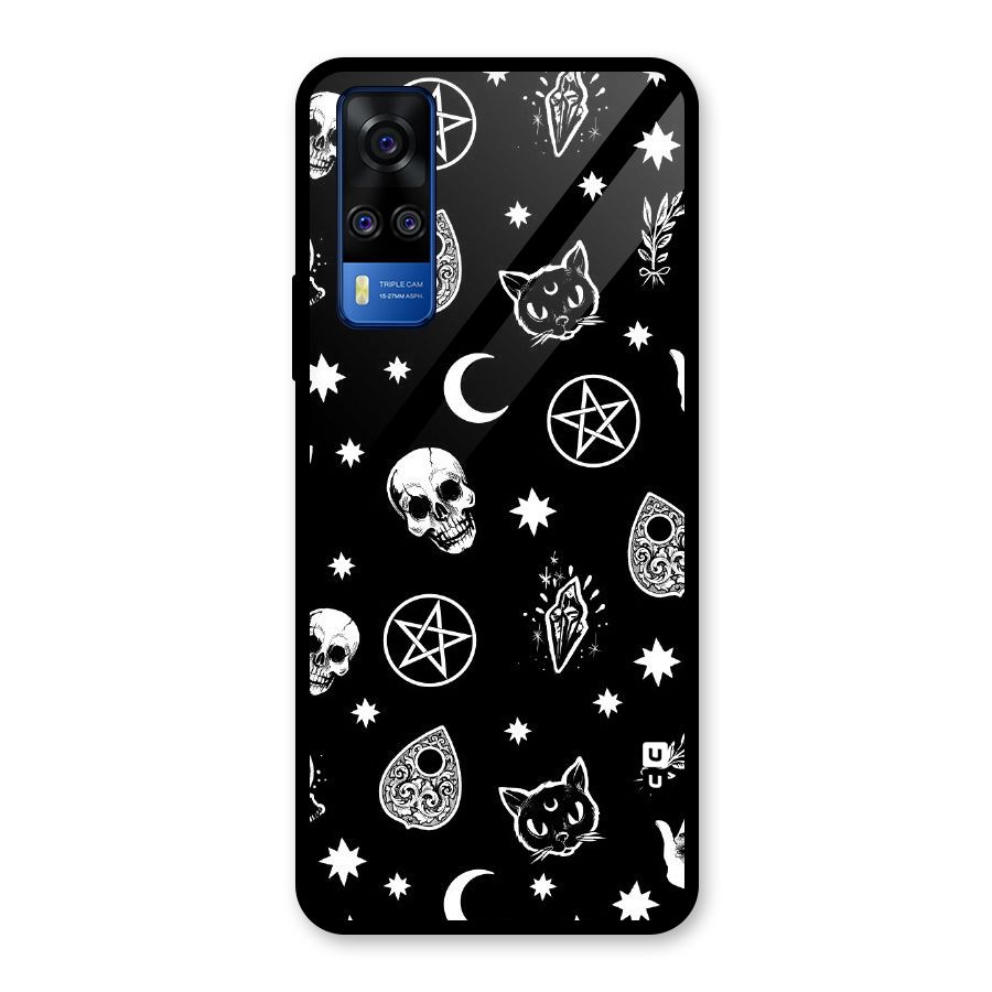 Skull Moon Design Glass Back Case for Vivo Y31