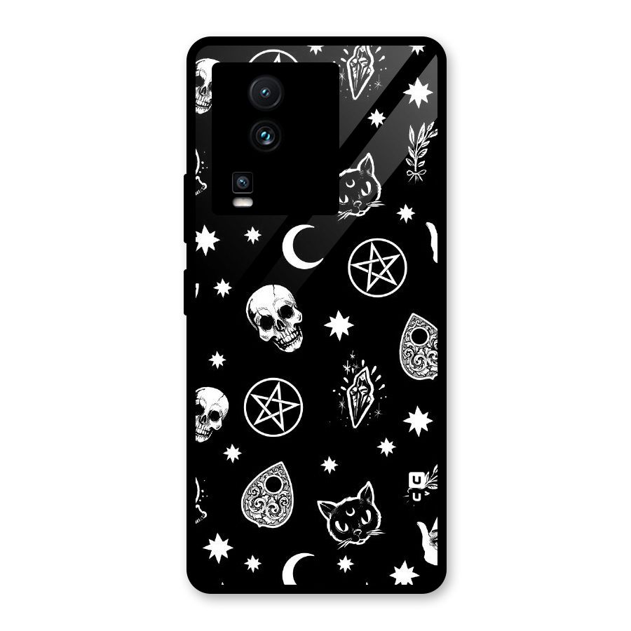 Skull Moon Design Glass Back Case for Vivo iQOO Neo 7 Pro