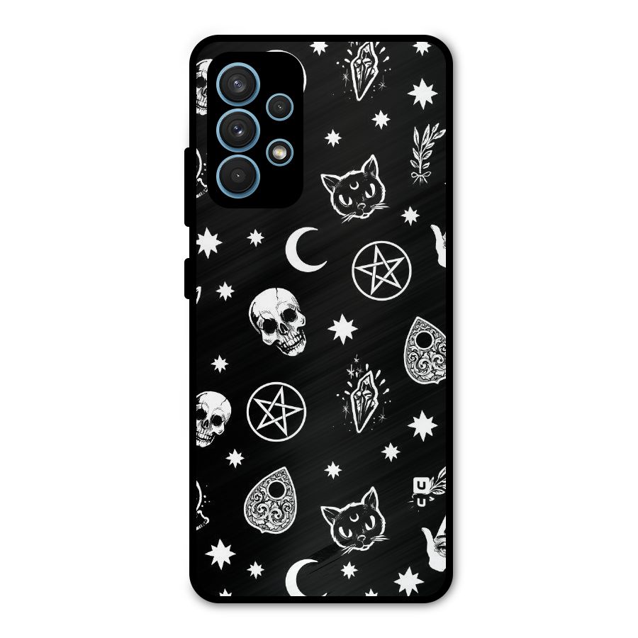 Skull Moon Design Metal Back Case for Galaxy A32