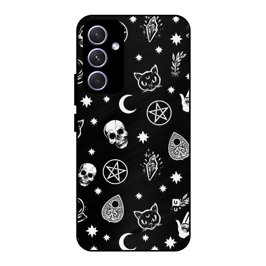 Skull Moon Design Metal Back Case for Galaxy A54