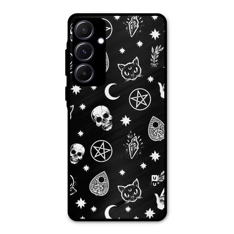 Skull Moon Design Metal Back Case for Galaxy A55