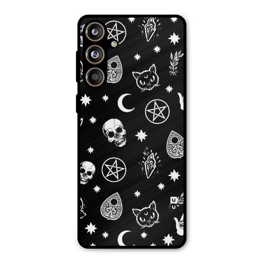 Skull Moon Design Metal Back Case for Galaxy F55