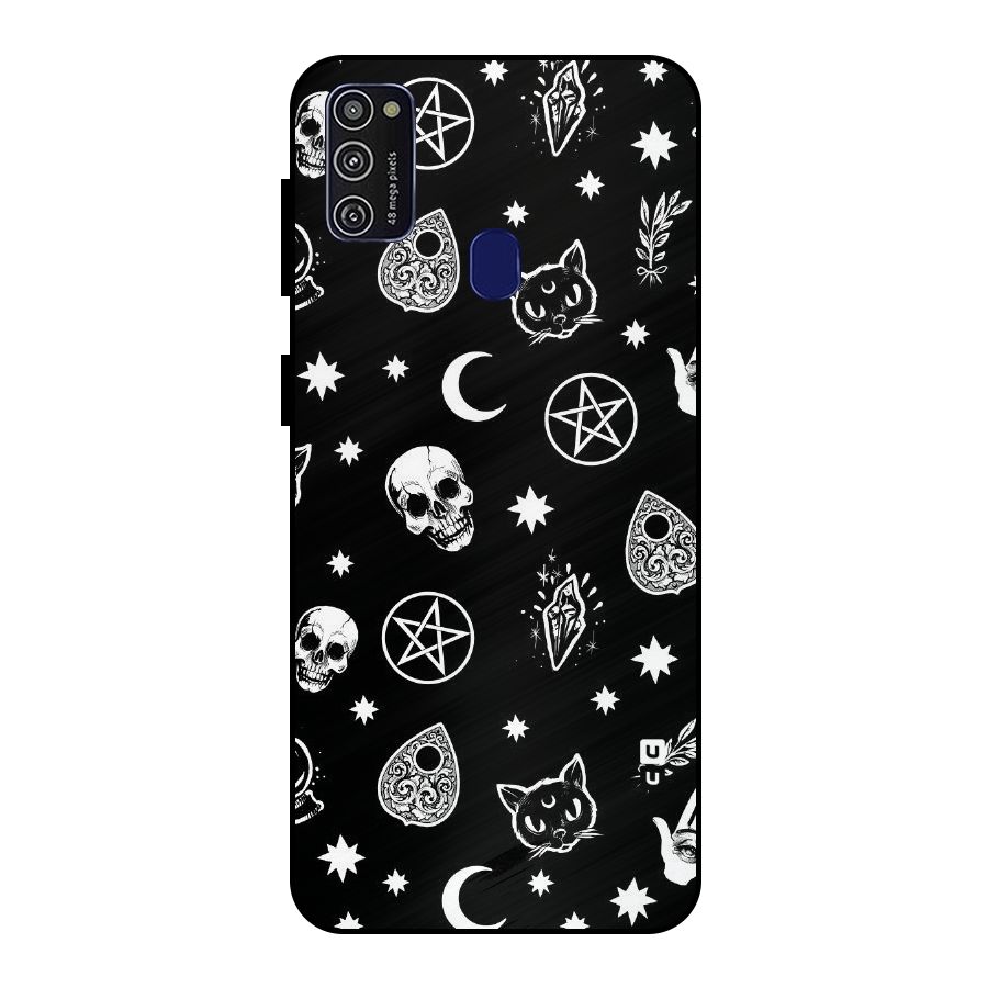 Skull Moon Design Metal Back Case for Galaxy M21