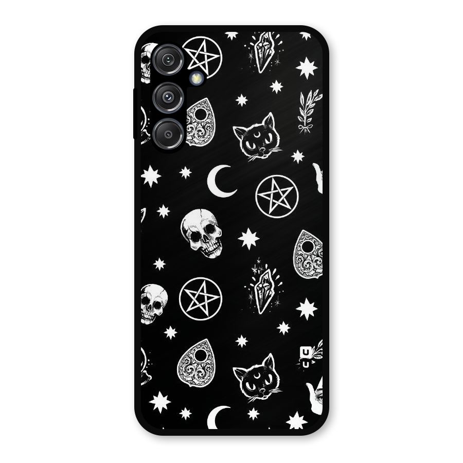 Skull Moon Design Metal Back Case for Galaxy M34 5G
