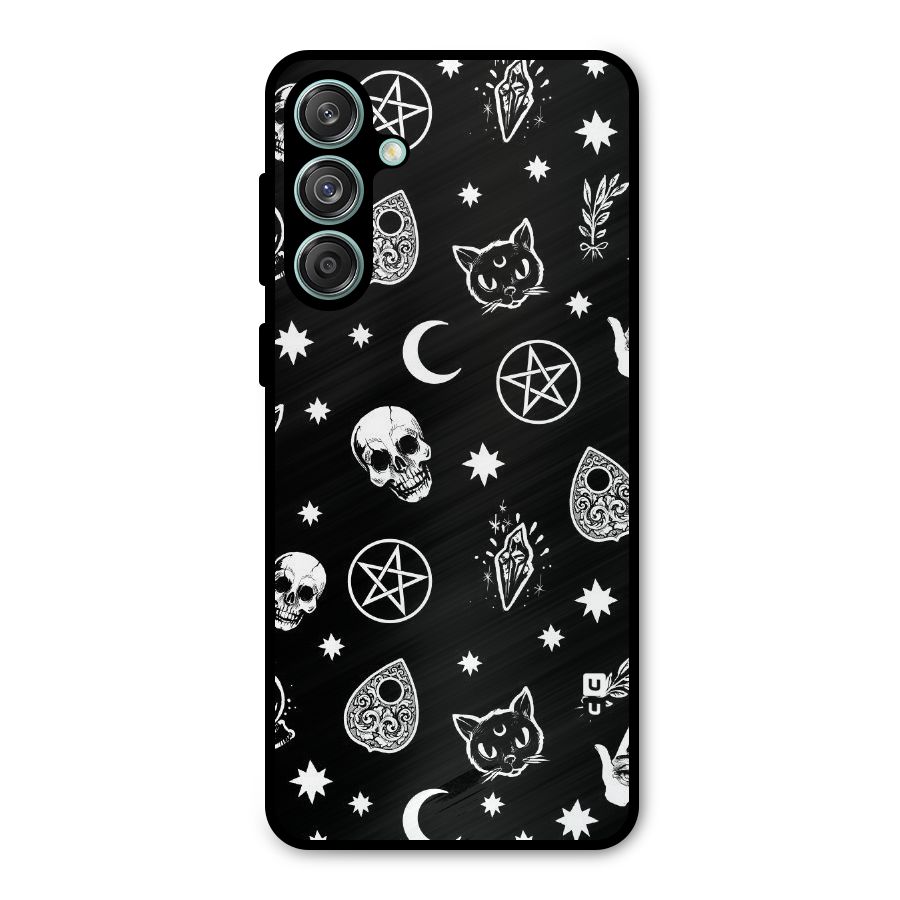 Skull Moon Design Metal Back Case for Galaxy M55 5G