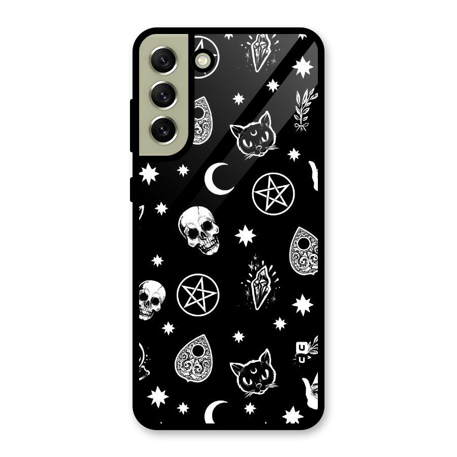 Skull Moon Design Metal Back Case for Galaxy S21 FE 5G (2023)