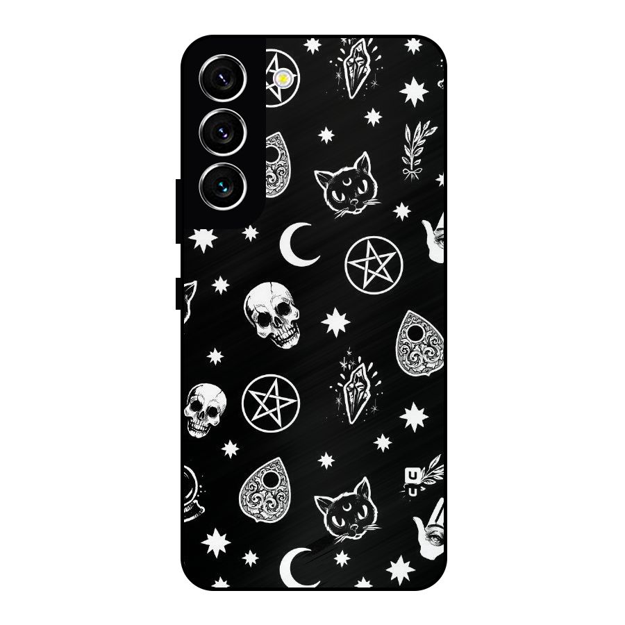 Skull Moon Design Metal Back Case for Galaxy S22 5G