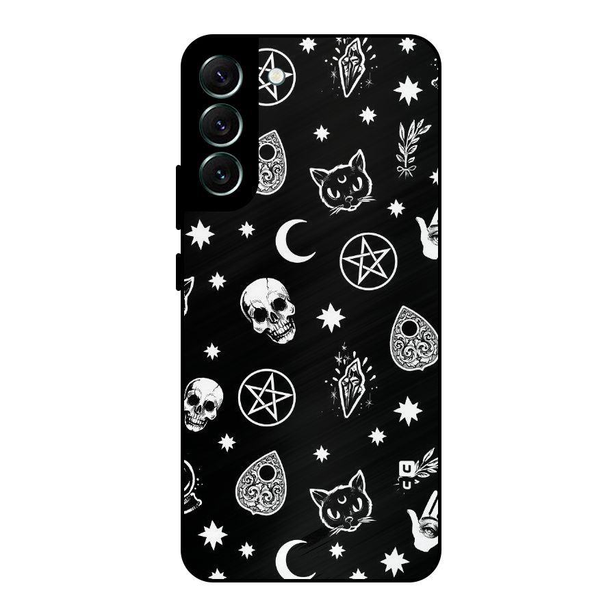 Skull Moon Design Metal Back Case for Galaxy S22 Plus 5G