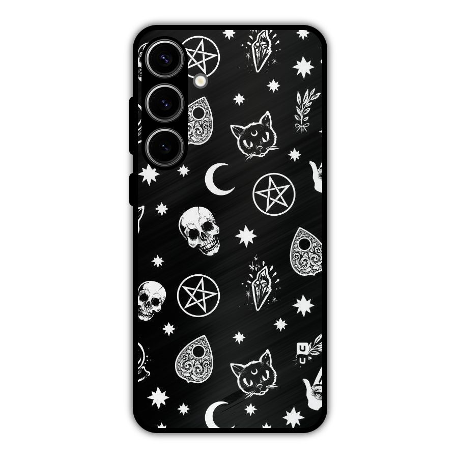 Skull Moon Design Metal Back Case for Galaxy S24 Plus