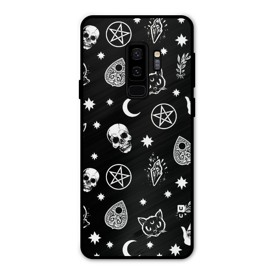 Skull Moon Design Metal Back Case for Galaxy S9 Plus