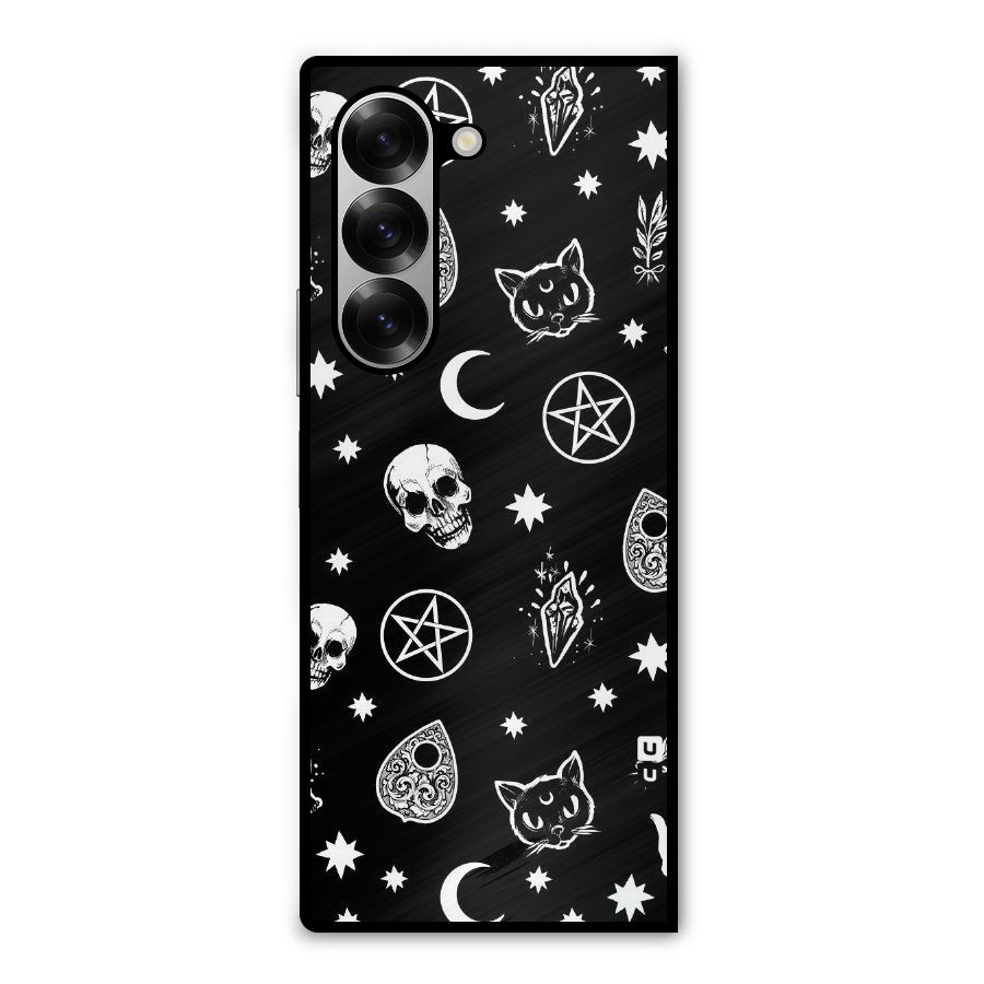 Skull Moon Design Metal Back Case for Galaxy Z Fold6