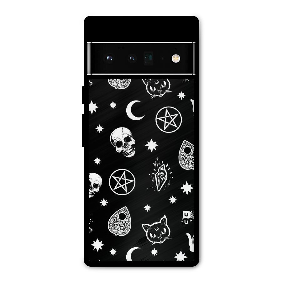 Skull Moon Design Metal Back Case for Google Pixel 6 Pro