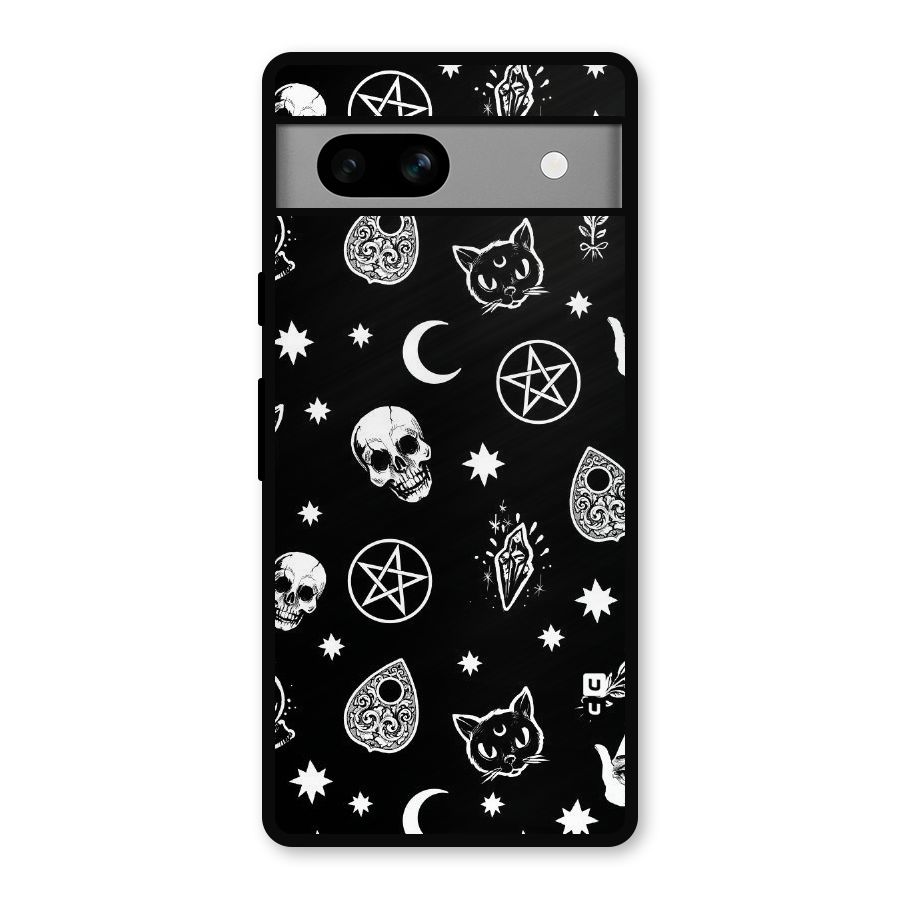 Skull Moon Design Metal Back Case for Google Pixel 7a