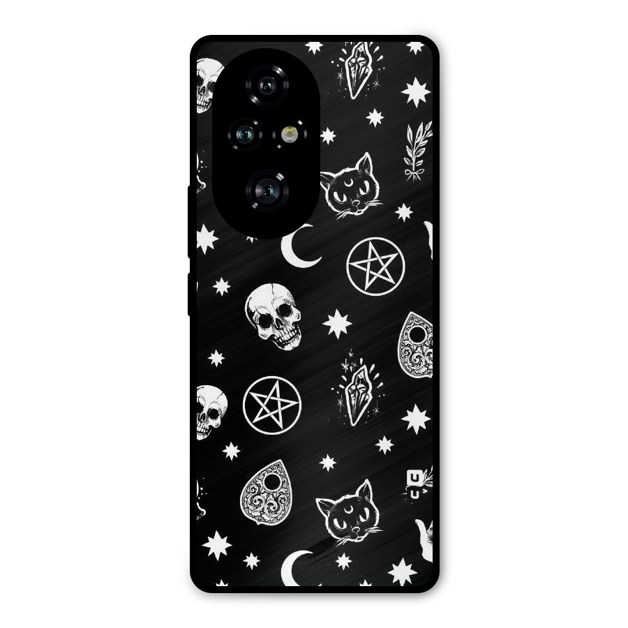 Skull Moon Design Metal Back Case for Honor 200 Pro