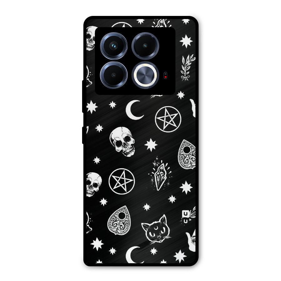Skull Moon Design Metal Back Case for Infinix Note 40 5G