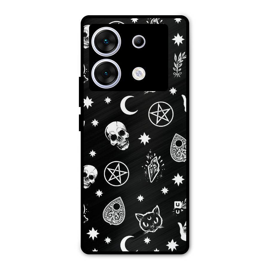 Skull Moon Design Metal Back Case for Infinix Zero 30 5G