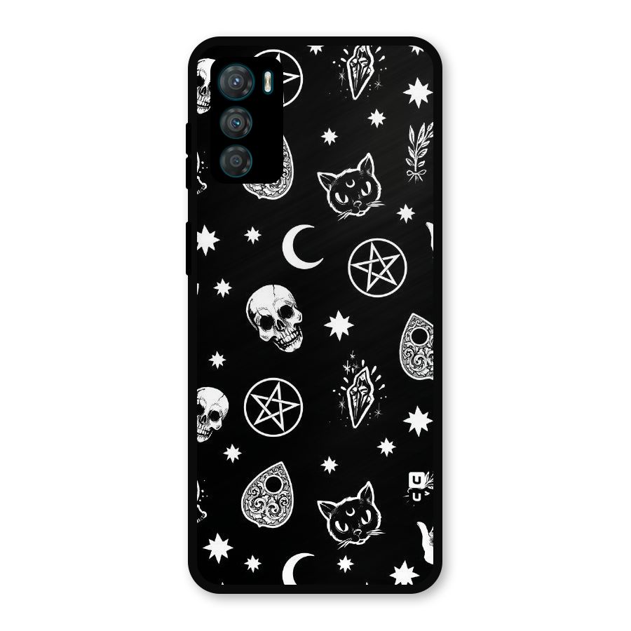 Skull Moon Design Metal Back Case for Moto G42