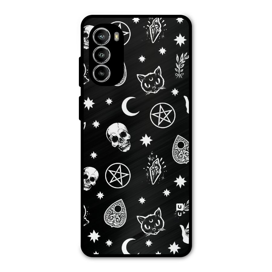 Skull Moon Design Metal Back Case for Moto G52