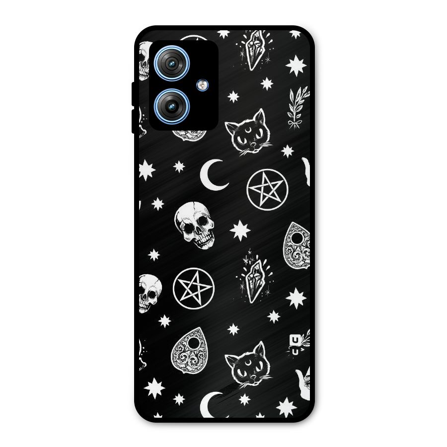 Skull Moon Design Metal Back Case for Moto G54