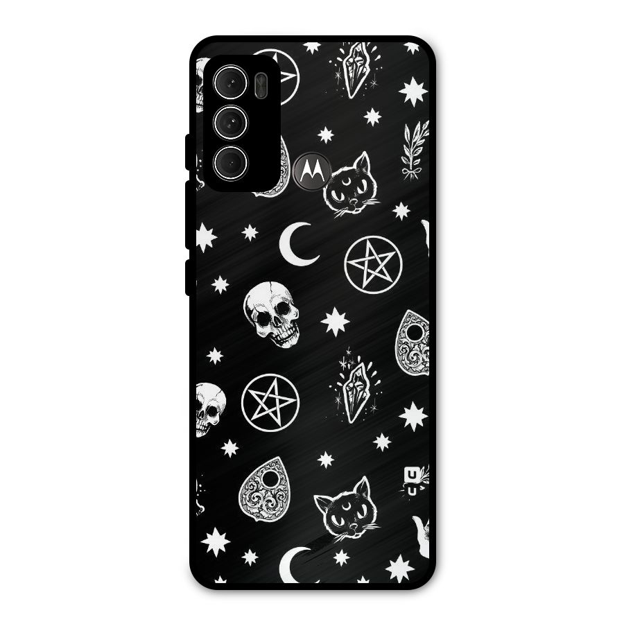 Skull Moon Design Metal Back Case for Moto G60
