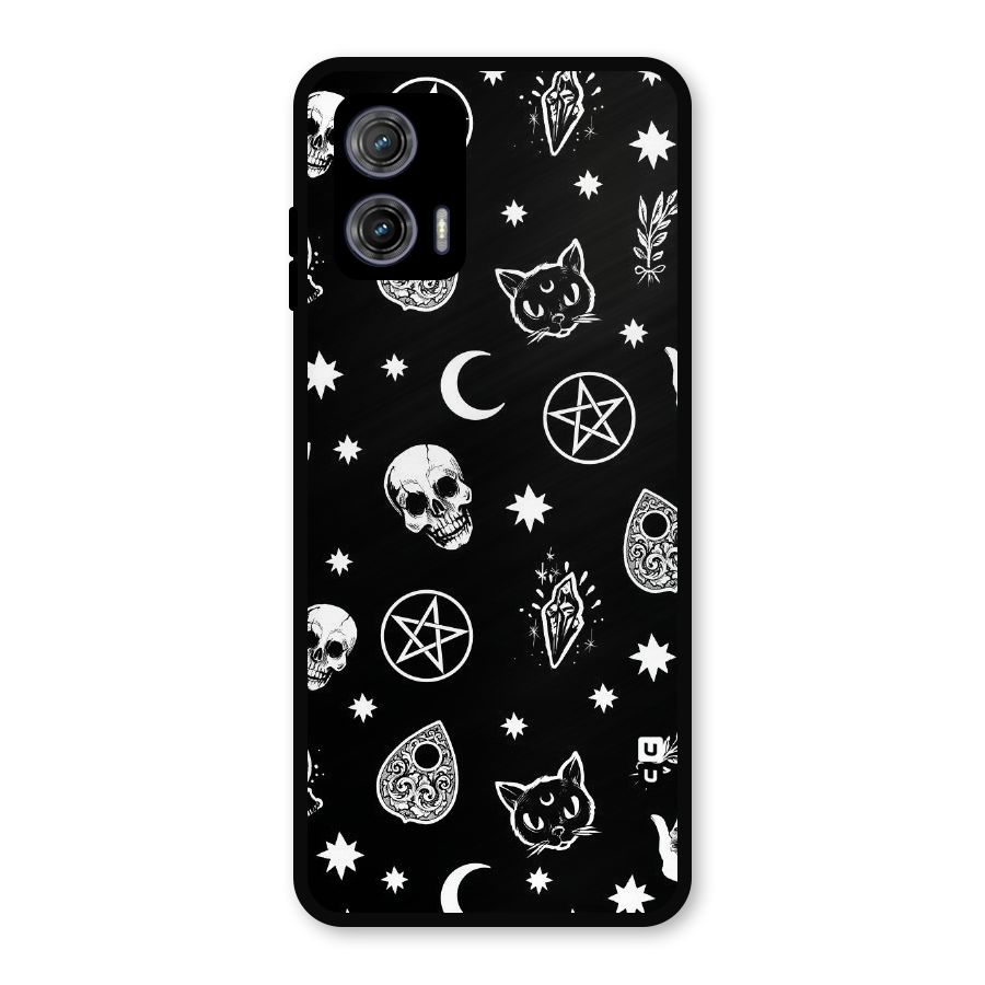 Skull Moon Design Metal Back Case for Moto G73