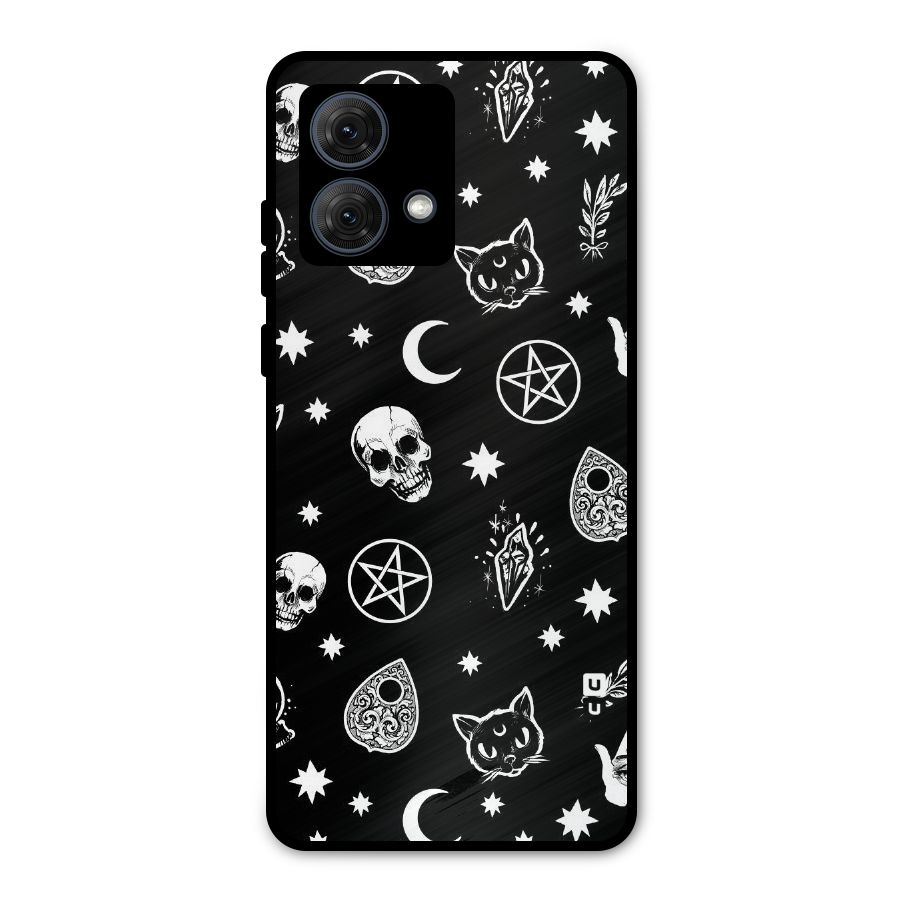 Skull Moon Design Metal Back Case for Moto G84