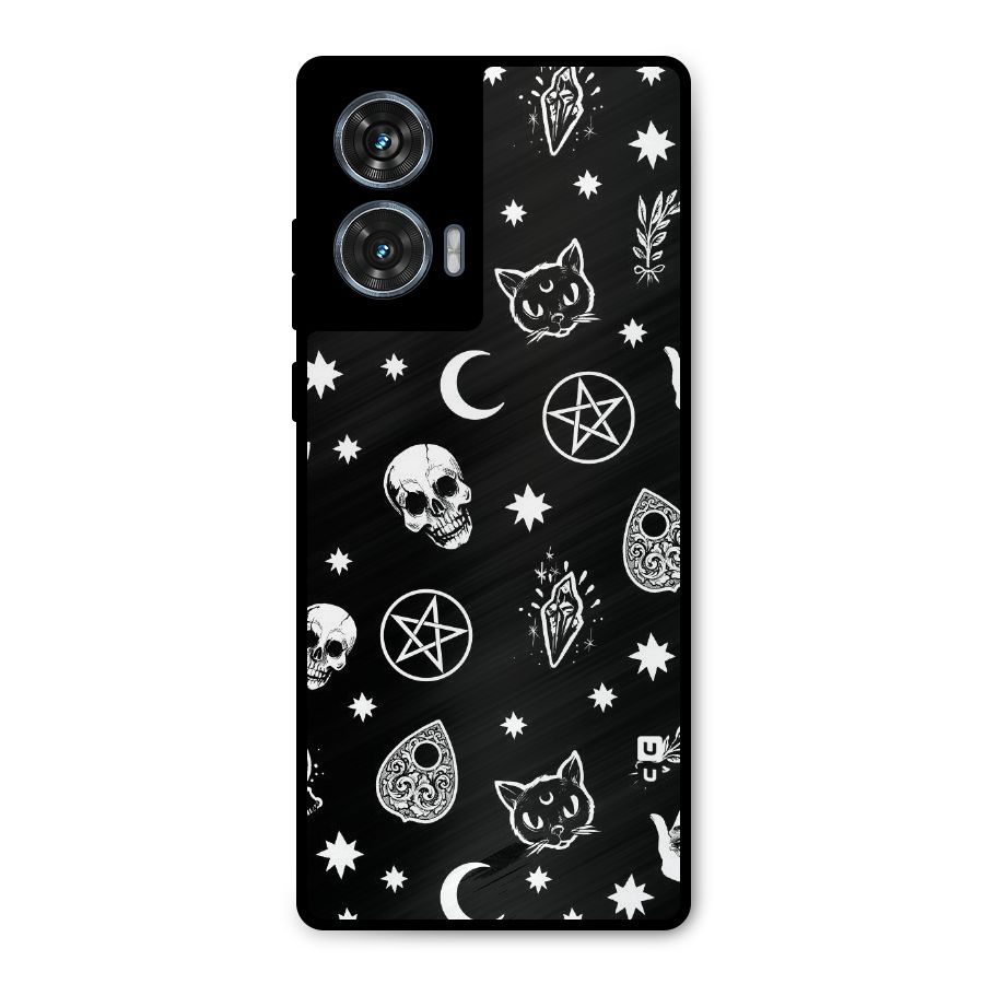 Skull Moon Design Metal Back Case for Motorola Edge 50 Fusion