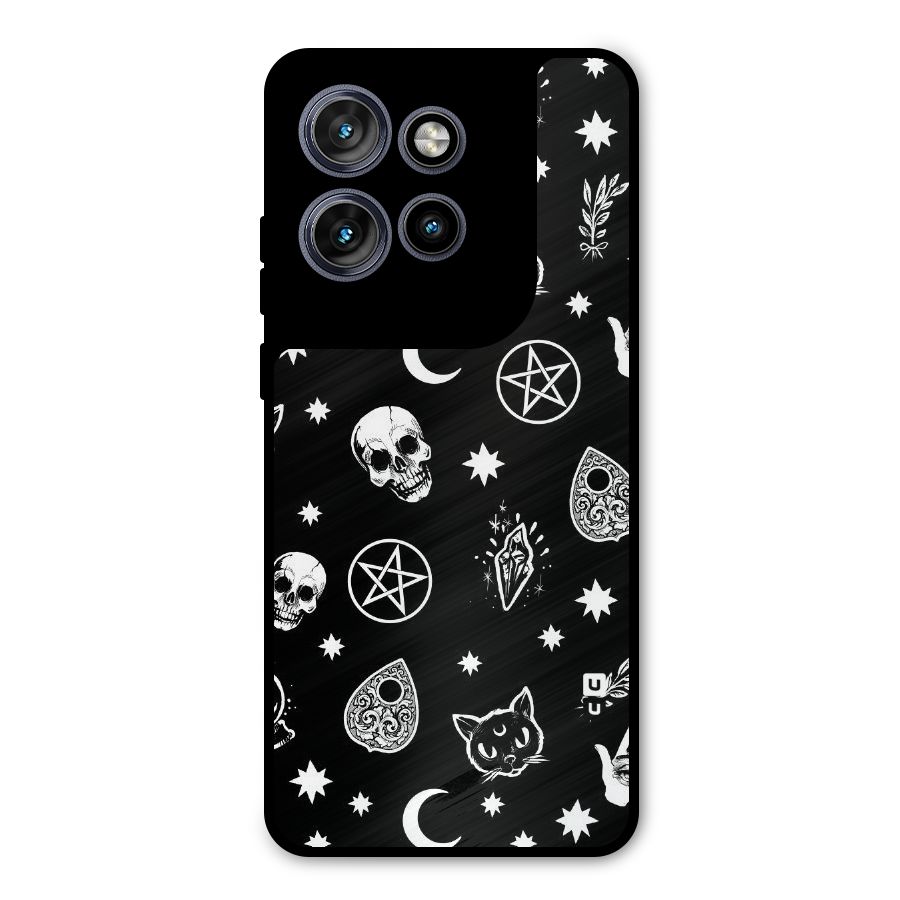 Skull Moon Design Metal Back Case for Motorola Edge 50 Neo