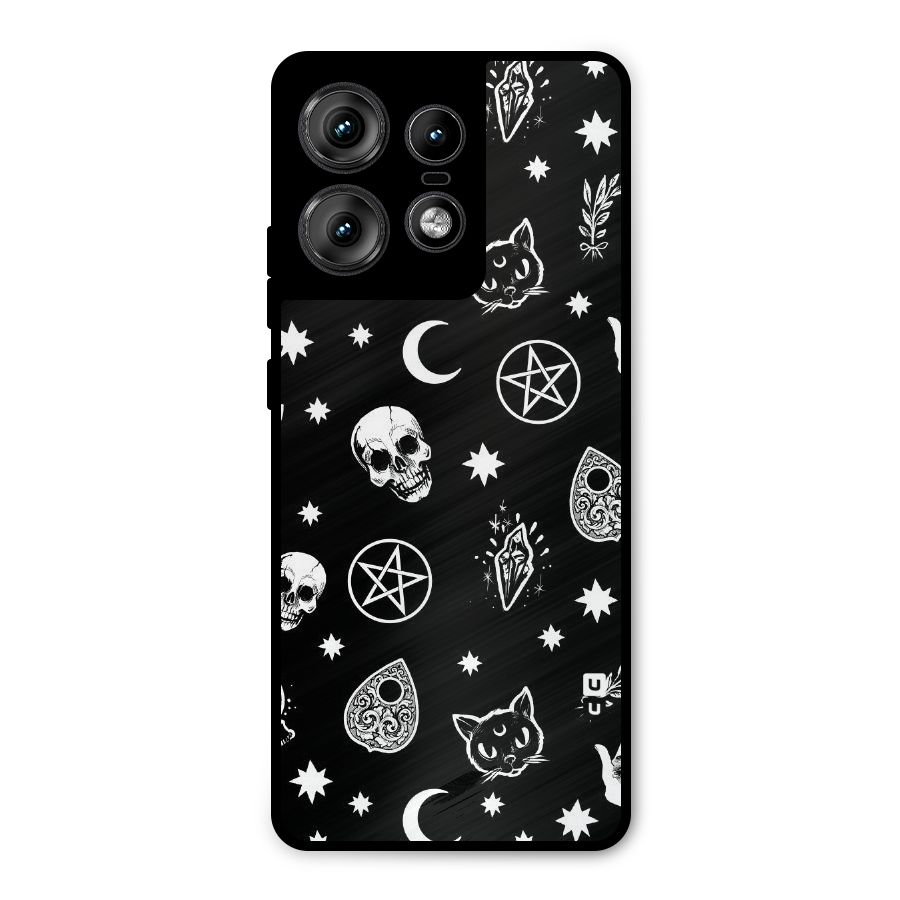 Skull Moon Design Metal Back Case for Motorola Edge 50 Pro