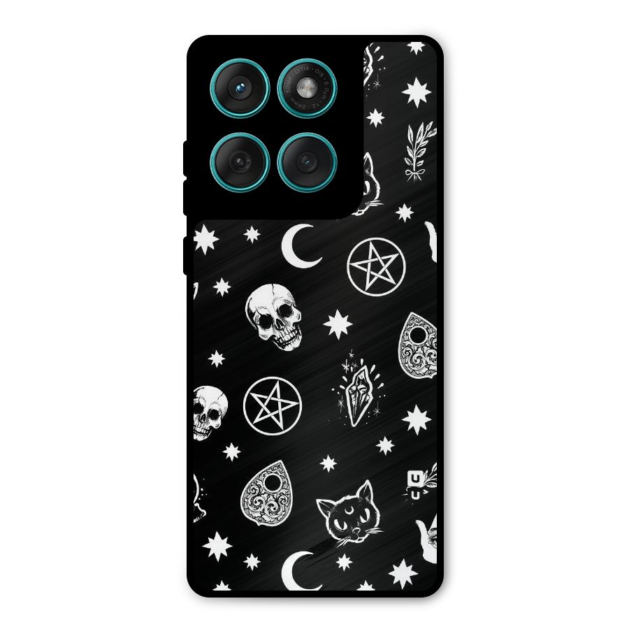Skull Moon Design Metal Back Case for Motorola Edge 60 Fusion
