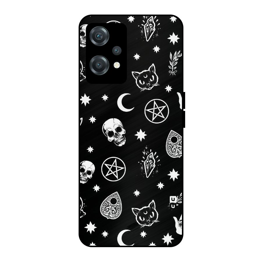 Skull Moon Design Metal Back Case for OnePlus Nord CE 2 Lite 5G