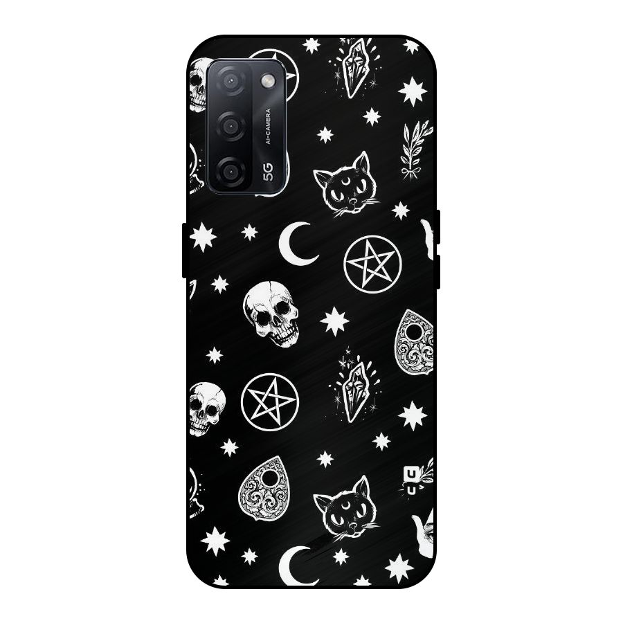 Skull Moon Design Metal Back Case for Oppo A53s 5G
