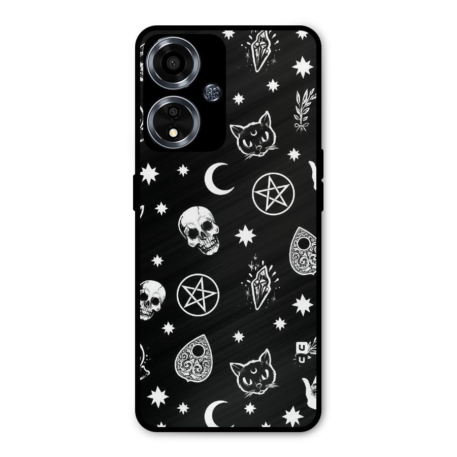 Skull Moon Design Metal Back Case for Oppo A59