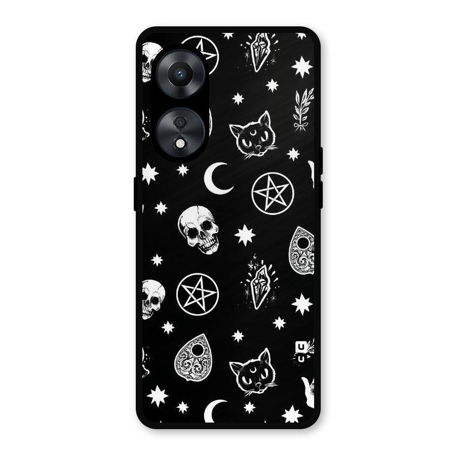 Skull Moon Design Metal Back Case for Oppo A78