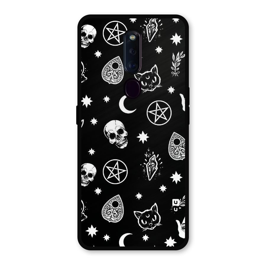 Skull Moon Design Metal Back Case for Oppo F11 Pro