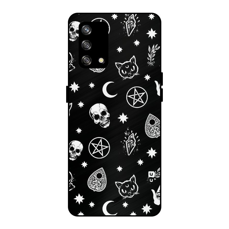 Skull Moon Design Metal Back Case for Oppo F19