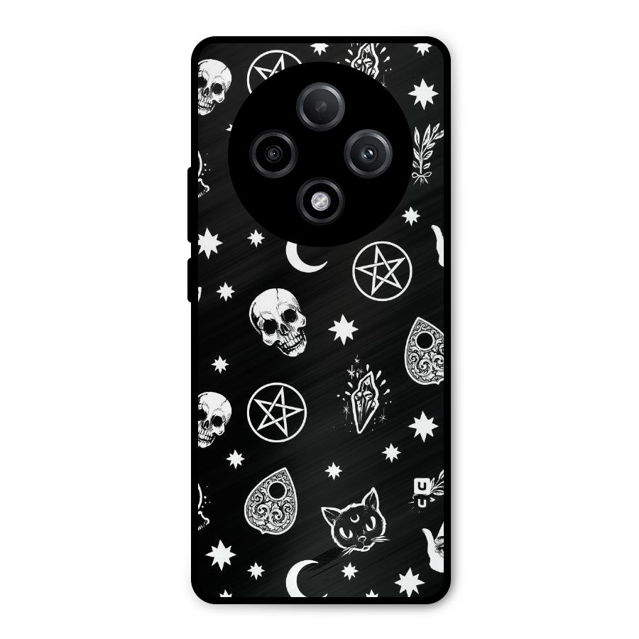 Skull Moon Design Metal Back Case for Oppo F27 Pro Plus