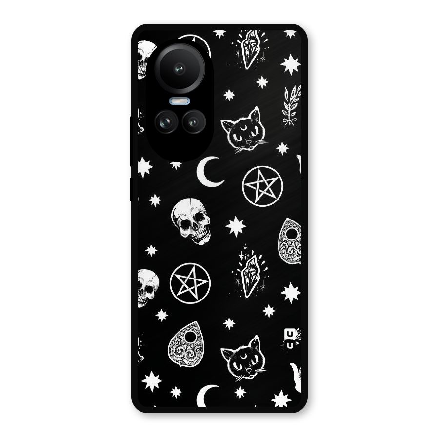Skull Moon Design Metal Back Case for Oppo Reno10 Pro